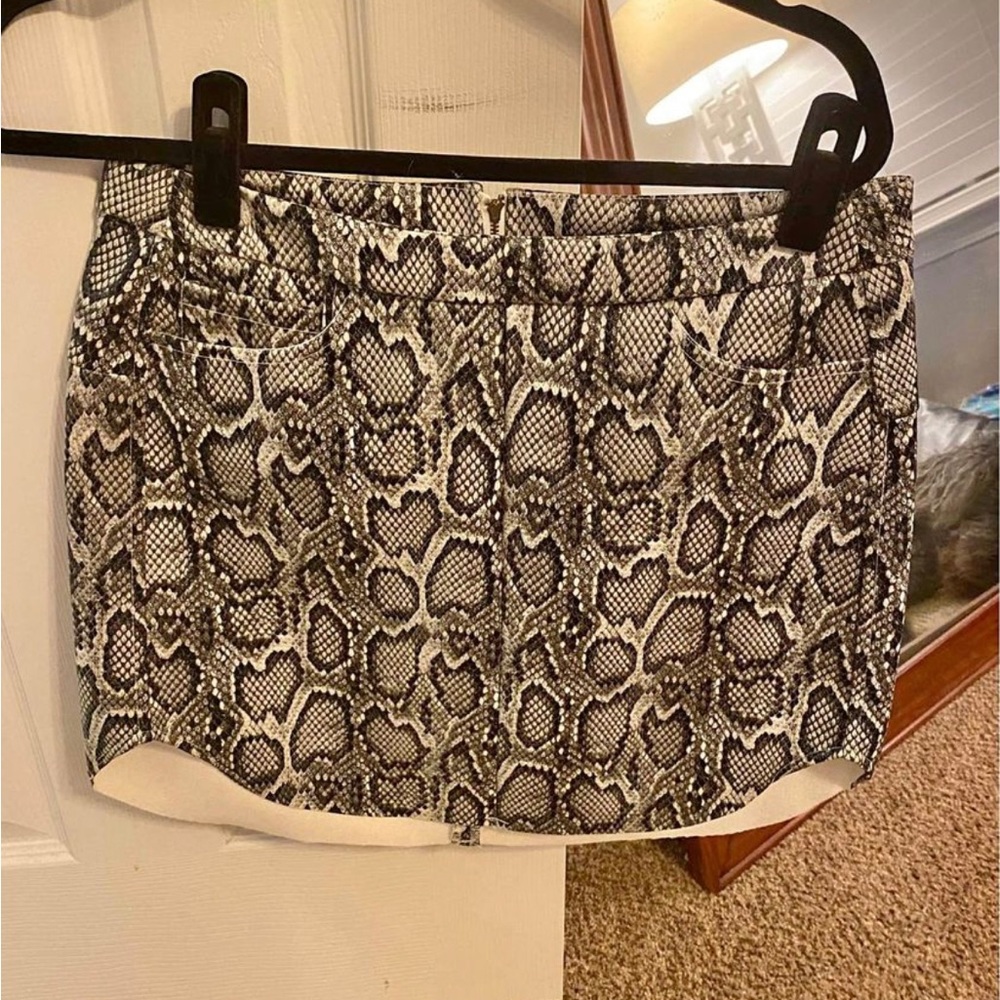 Snakeskin Vegan Leather Skirt
